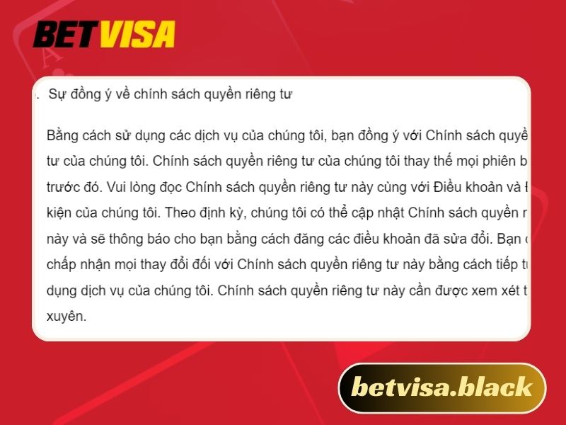 Chính sách bảo mật Betvisa