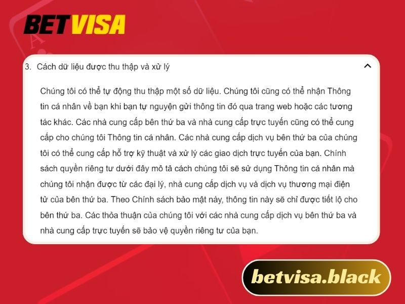Chính sách bảo mật Betvisa